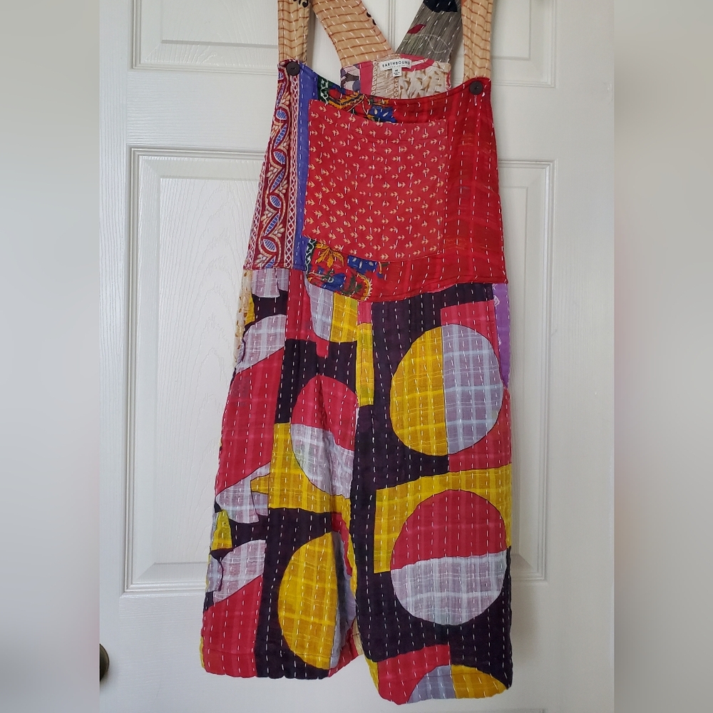 Earthbound Kantha Overall Shorts Medium